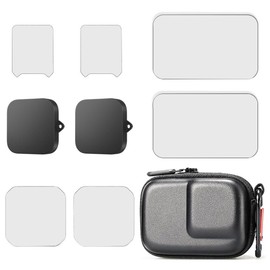 Black Mini Camera Bag for INSTA360 ACE Pro 2, 2 Piece Protective Case, 2 Lens Cap, Hard Shell Travel Organizer Suitable for INSTA360 ACE/ACE Pro/GOPRO 12 and More