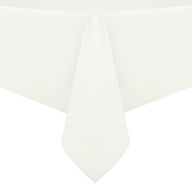 Romanstile 100% Waterproof PVC Tablecloth, Rectangle Oil Spill Proof Stain Resistant Vinyl Table Cloth, Wipe Clean Plastic Table Covers for Kitchen/Dining/Parties - 54 x 78 Inch, Ivory