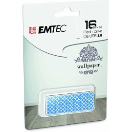 Emtec M700 Wallpaper Flash Drive, 16GB, Blue Tile