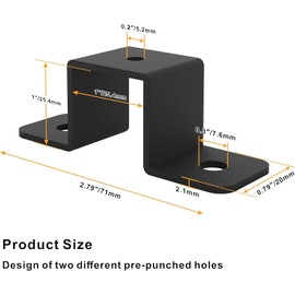 VANROUG 8 Pcs Square Pipe Clamp Square Tube Bracket U Shaped Strut Connector Bracket for 25 x 25 mm Square Tube
