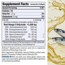 ANDREW LESSMAN ANDREW LESSMAN Maximum Essential Omega-3 Orange - 180 Softgels - Ultra-Pure, High Potency Omega-3 Oils. High DHA, No Stomach Upset, No Contaminants, No Mercury. Small Easy to Swallow Softgels