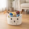 Cat-Shaped Cotton Rope Storage Basket for Pet Toy Organization –