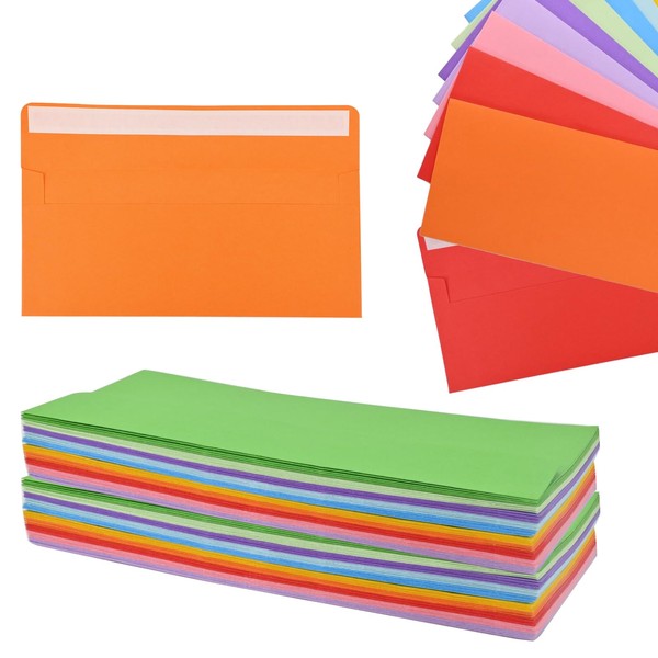 50 packs #10 Business envelopes, colored envelopes, mailing envelopes, self-sealing