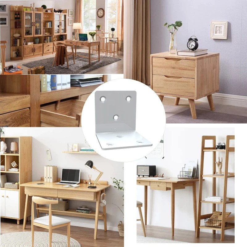 Aufuga White Stainless Steel Corner Bracket,Joint Right Angle Bracket,L Shape