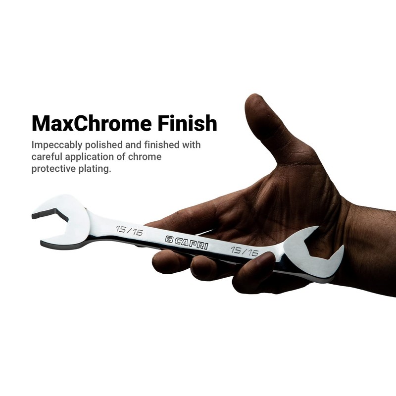 Capri Tools 7/16 in. Angle Open End Wrench, 30° and