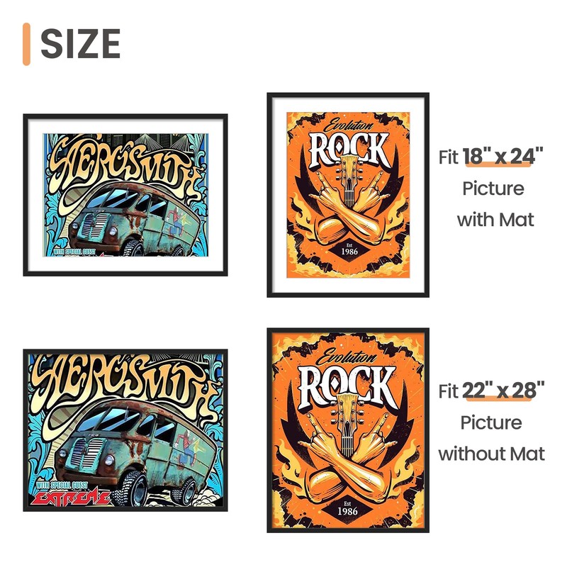 upsimples 22x28 Poster Frame, Display Pictures 18x24 with Mat or