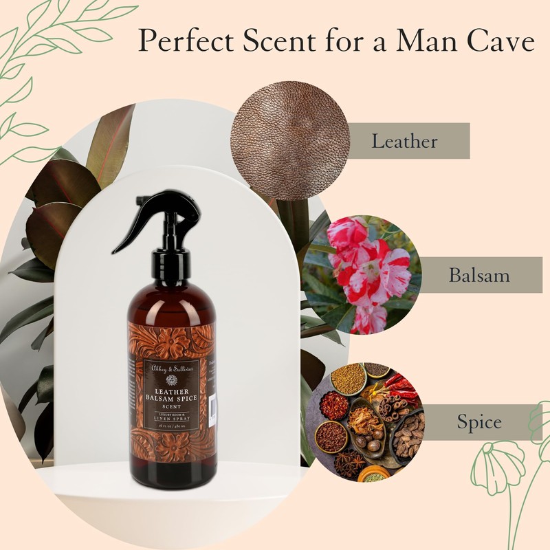 Abbey & Sullivan Linen Spray, Leather Balsam Spice, 16 oz.