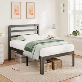 BOSRII Premium Quality Twin Size Bed Frame - Reinforced Thickened Profile for Unmatched Strength and Durability - Sturdy Construction for Long-Lasting Support and Comfort——14 Inch High