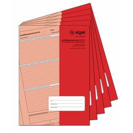 SIGEL AW484/5 Training Report Book for Weekly or Monthly Registration, Pack of 5, A4, 28 Sheets, 1 Week or 1 Month Overview of 1 Page, Enough for 1 or 3 Years