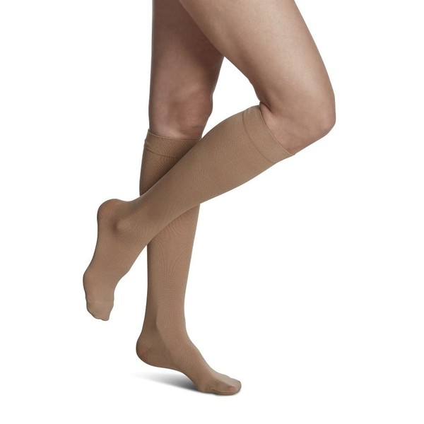 SIGVARIS Calcetines altos de pantorrilla para mujer, de estilo suave, opaco, 840, 20-30 mmHg