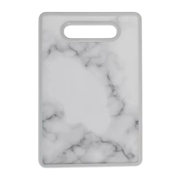 Elle Décor Kitchen Cutting Board, Marble Designed Plastic, Nonslip, Easy-Grip