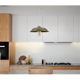 LEDSone Industrial Ceiling Pendant Light Shades Retro Vintage Barn Slot Pendant Shade for Hanging Ceiling Lights (Brass)