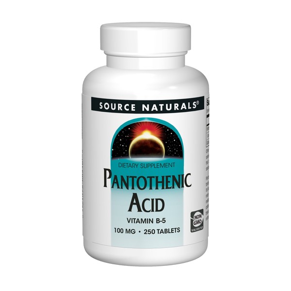 Source Naturals Pantothenic Acid 100 mg Vitamin B-5 Dietary Supplement - 250 Tablets