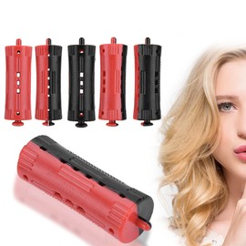Hair Curlers Clip, 6 Pcs Hair Curling Rollers Wave Heat Cold Perm Rod Stick Hairdressing Styling Perms Tool with Rubber Band(3cm / 1.2inch)