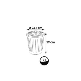 OK Mini Bin, Light Silver, 24 x 24 x 29 cm