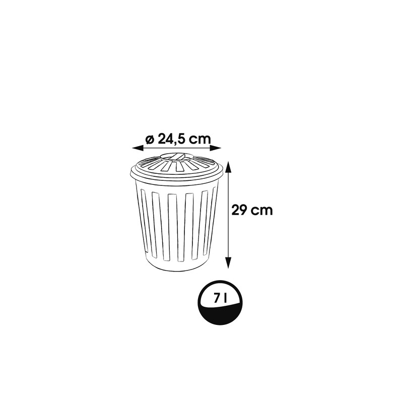 OK Mini Bin, Light Silver, 24 x 24 x 29