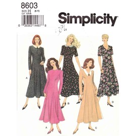 Simplicity Sewing Pattern 8603 Misses Size 6-10 Classic Princess Seam Dress Sleeve Neckline Options