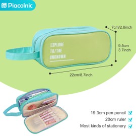 Pencil Case with Large Capacity, Pencil Case Teenager, Large Capacity Pencil Case, Durable Pencil Case, Zipper Bag for School Office, Green, Pencil case