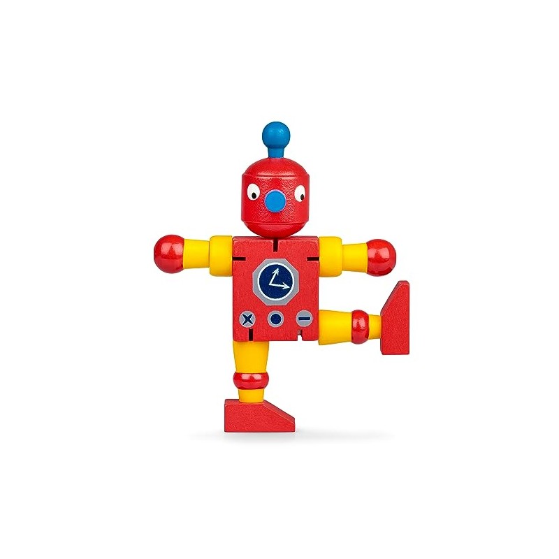 Tobar 16180 Wooden Flexi Robot, Multiple Colours