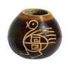 Carved Natural Gourd with Engraved Dancing Bird