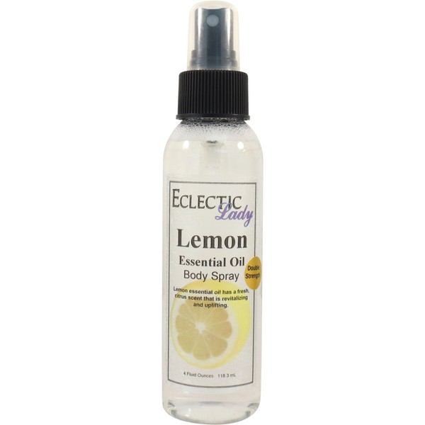 Lemon Essential Oil Body Spray (Double Strength), 4 ounces