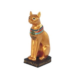 ICE ARMOR 8.5" H Ancient Egyptian Cat Goddess Bastet Black and Gold Bast Statue Home Decor Figurine Office Desk/Home/Living Room/Table Decor, Perfect House Warming Gifts for New Home