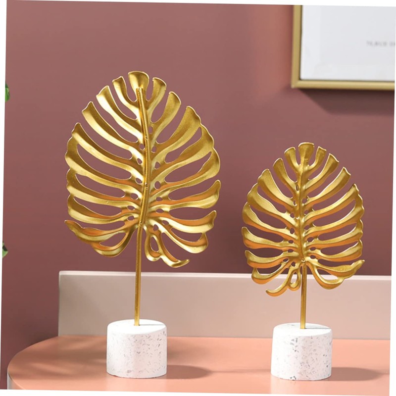 Ipetboom Golden Iron Monstera Leaf Ornament Large Artistic Desktop Decoration