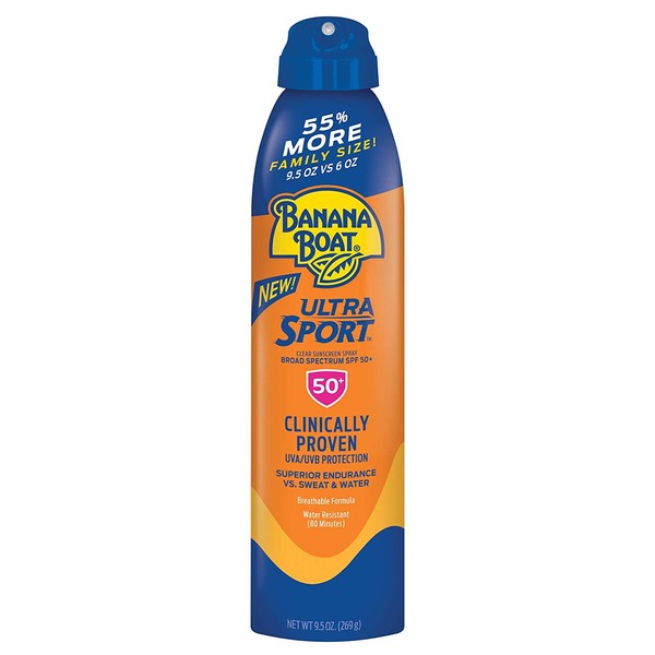 Banana Boat Ultra Sport Reef Friendly Sunscreen Spray, Broad Spectrum SPF 50, 9.5 Ounces