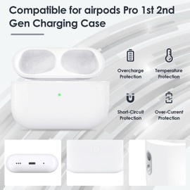 Replacement Charging Case for Air Pods Pro 1st 2nd, Wireless Charging Case for AirPod Pro 2 with Bluetooth Sync Button with Hanging Hole, No Earphones