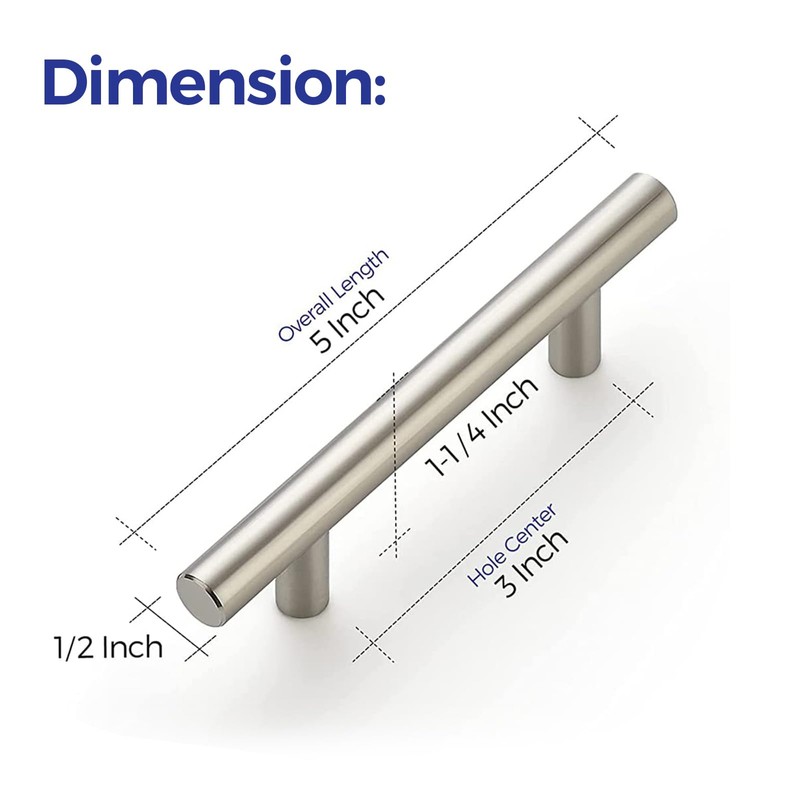 Ravinte 30 Pack 5'' Cabinet Pulls Brushed Nickel Stainless Steel