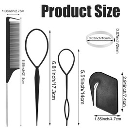 2000 Stück kleine elastische Haargummis, transparent, elastisch, Mini-Haargummi, mit 2 Werkzeugen, Pferdeschwanz, elastischer Schnitt, Schwanzkamm