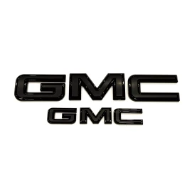Auto GMC 2PCS Set Front Rear Black Black GMC Emblems Badges Fit For 2021+ Yukon Yukon XL
