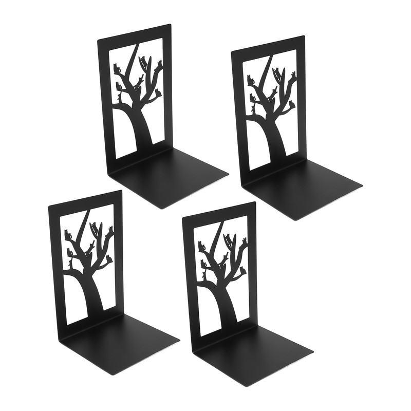 4Pcs Metal Book Ends Orderly Storage Arbitrary Adjustment Smoother Edges