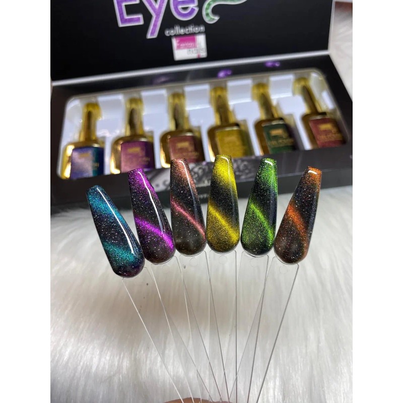 Gama Cat Eye Fantasy Nails 6 Pzs