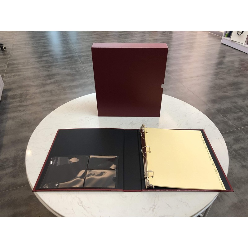 Red Estate Planning Binder with Slipcase and 11 Tabs, Holds