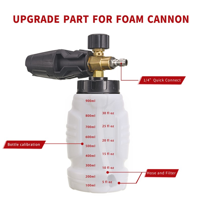 Tool Daily Foam Cannon, 1/4 Inch Quick Connect, Power Washer