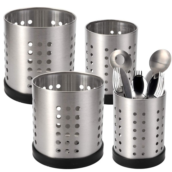 TOPZEA Set of 4 Kitchen Utensil Holder, Stainless Steel Cooking