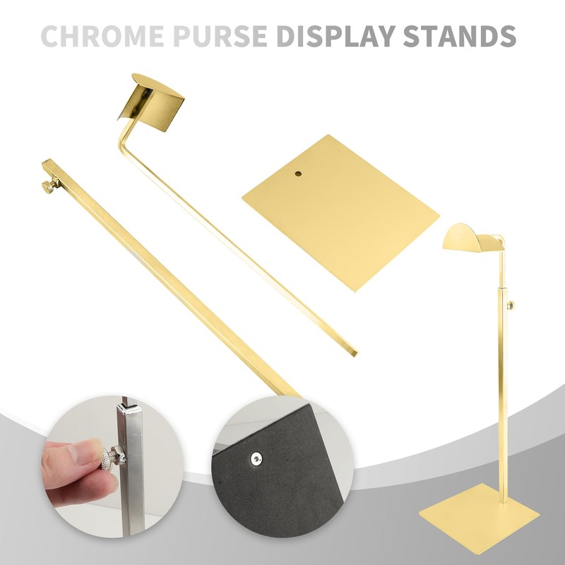 KEJJNYER 2 Pack Purse Display Stand Gold, Stainless Steel Handbag
