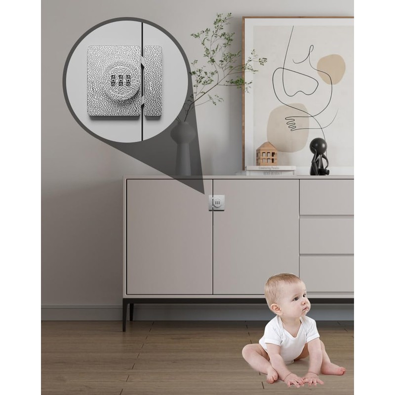 ETEKJOY Keyless Cabinet Lock 3-Digit Combination for Swinging/Sliding Door Drawer