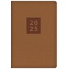 2025 Stylish Brown Textured Fabric Cover Pocket Diary Week to