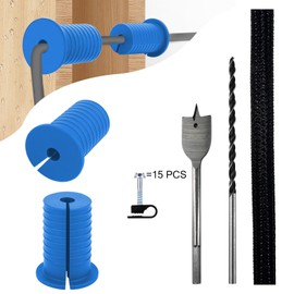 MYZHRE Starlink Cable Routing Kit,Starlink Cable Installation Kit,Starlink Mounting Accessories,2* Grommets, 1" Spade Drill Bit, 5/16" Drill Bit, 15 Wall Clamps,13" Cable Sleeve (Blue)