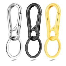 3Pack Assorted Metal Carabiner Clip, Small Keychain Rings, Mini EDC Key Ring Chain Holder Organizer for Purse Charm Hook, Car Keychain, Paracord Keychain Lanyard, Key Fob for Men and Women