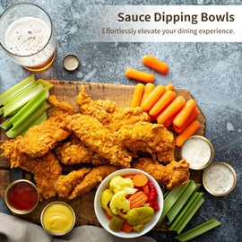 Tideme 12 Pcs Sauce Dipping Bowls, 2 oz/59 ml 304 Stainless Steel Mini Sauce Cups for Ketchup Dressing Home Party Restaurant Kitchen (Gold)