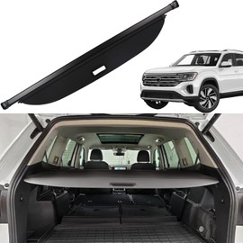Liizoo Cargo Cover for VW Volkswagen Atlas Cross 2018 2019 2020 2022 2021 2023 2024 2025 Accessories Rear Trunk Cover Rear Trunk Security Cover Shielding Shade, Black