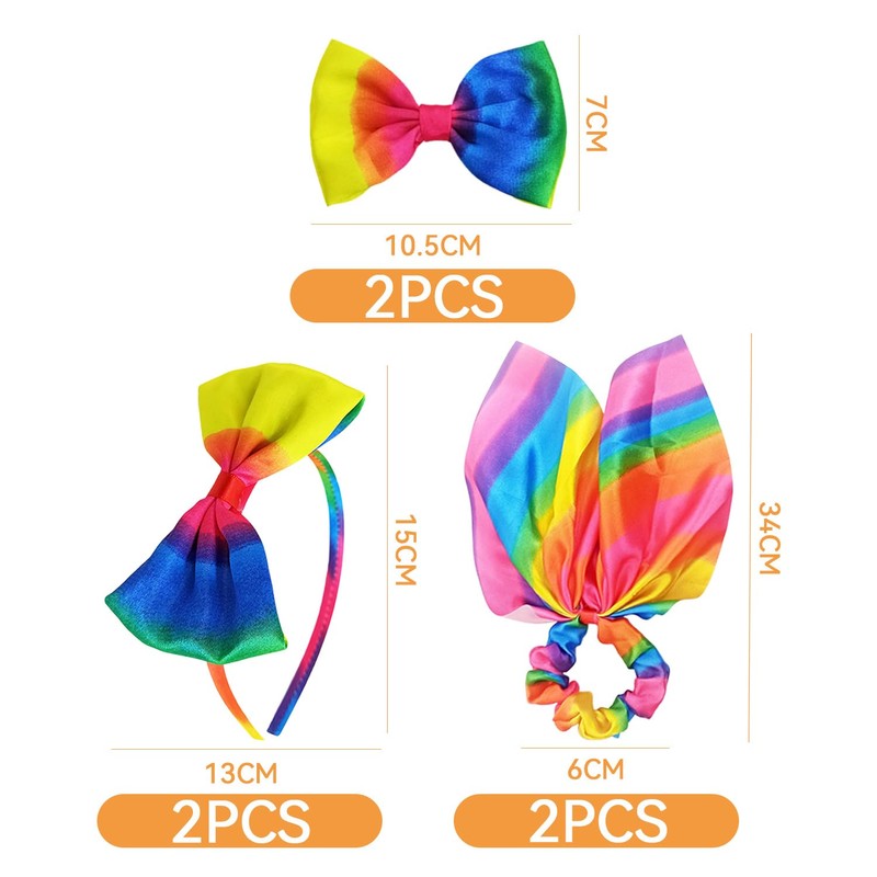 6 Stücke Regenbogen Haarzubehör, Einfaches Stirnband, Streamer -Haarring, Bogenkantenclip, Party