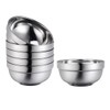 Operitacx 4pcs Double Layer Stainless Steel Bowls Bowls Non- Snack