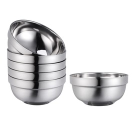 Operitacx 4pcs Double Layer Stainless Steel Bowls Bowls Non- Snack Bowls Anti-Hot Insulated Bowl Dinner Serving Bowls Dessert Bowls Dinnerware 13cm