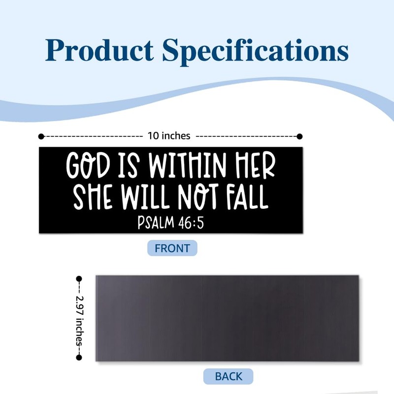 God is Within Her Car Bumper Magnet, Christian Magnets for