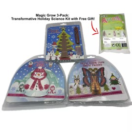Science Gone Fun Magic Grow 3-Pack: Transformative Holiday Science Craft Kit for Kids w Free Gift