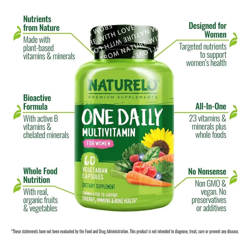Multivitamínico Naturelo Mujer Suplemento Dietético 60 Cápsulas Sin Sabor